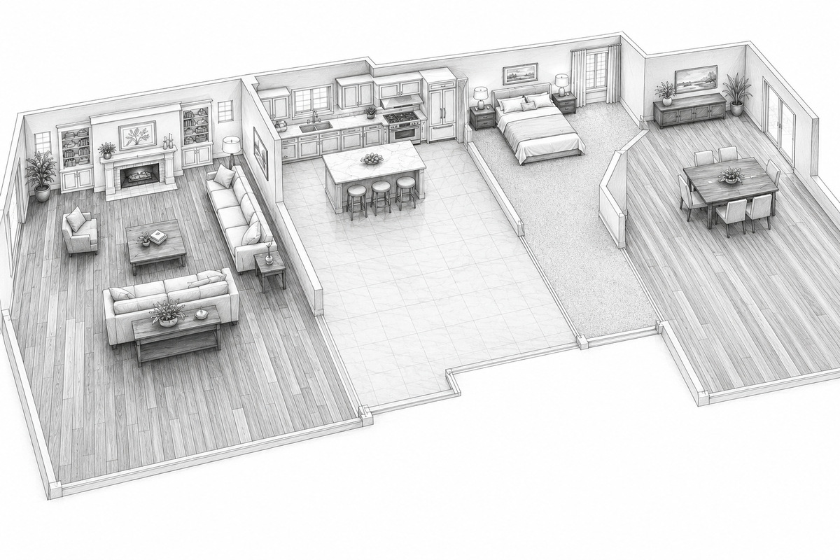 flooring in different rooms
