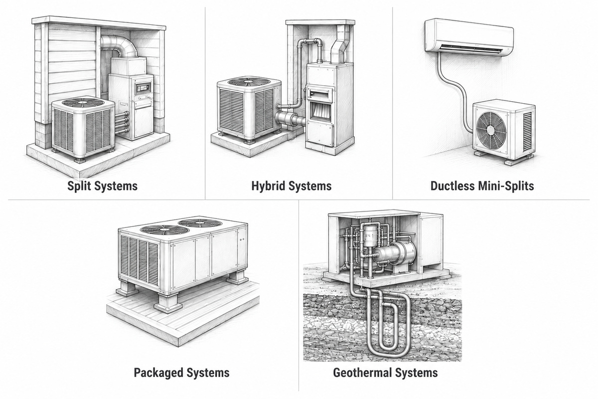 five common hvac systems